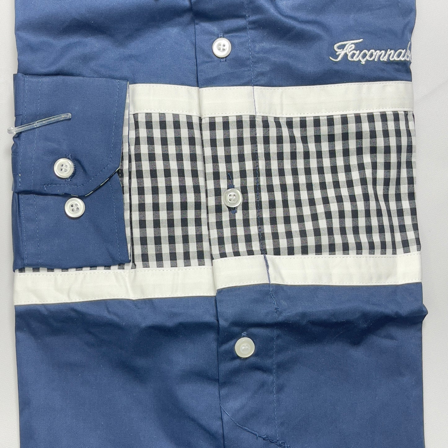 Faconnable blue checkered men shirt