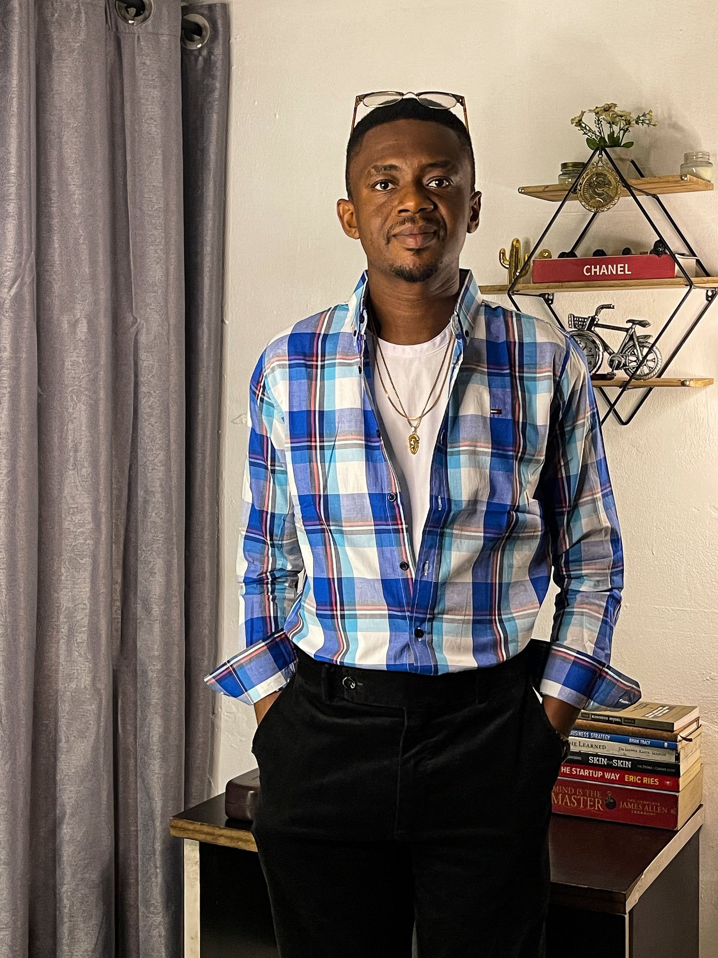 Slim Fit Plaid Oxford Shirt - TH16