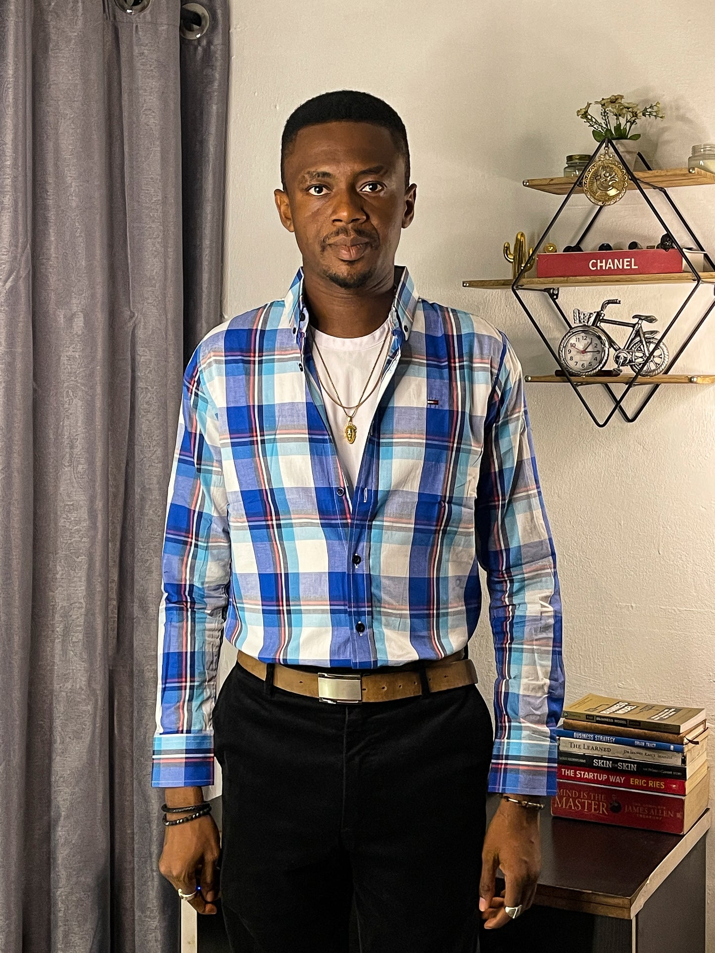 Slim Fit Plaid Oxford Shirt - TH16