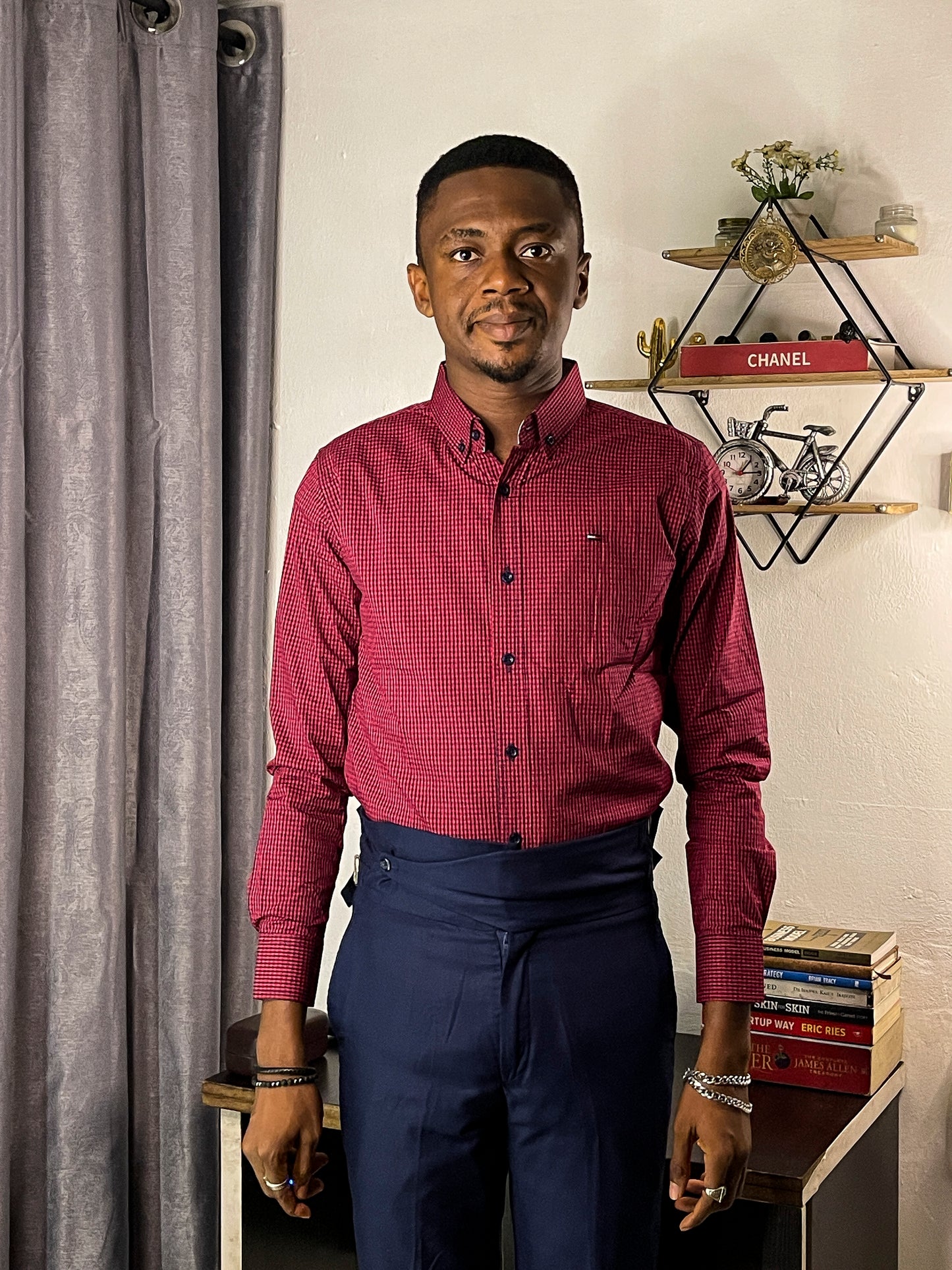 Slim Fit Gingham Oxford Shirt - TH06