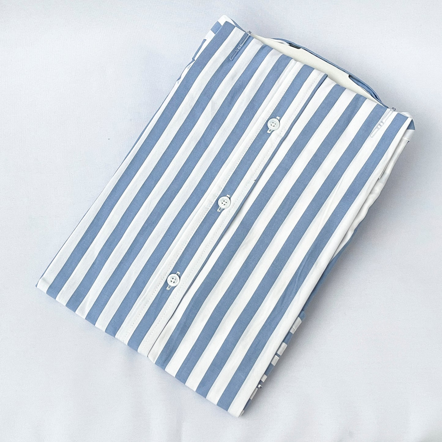 Slim Fit Blue Striped Oxford Shirt - TH38