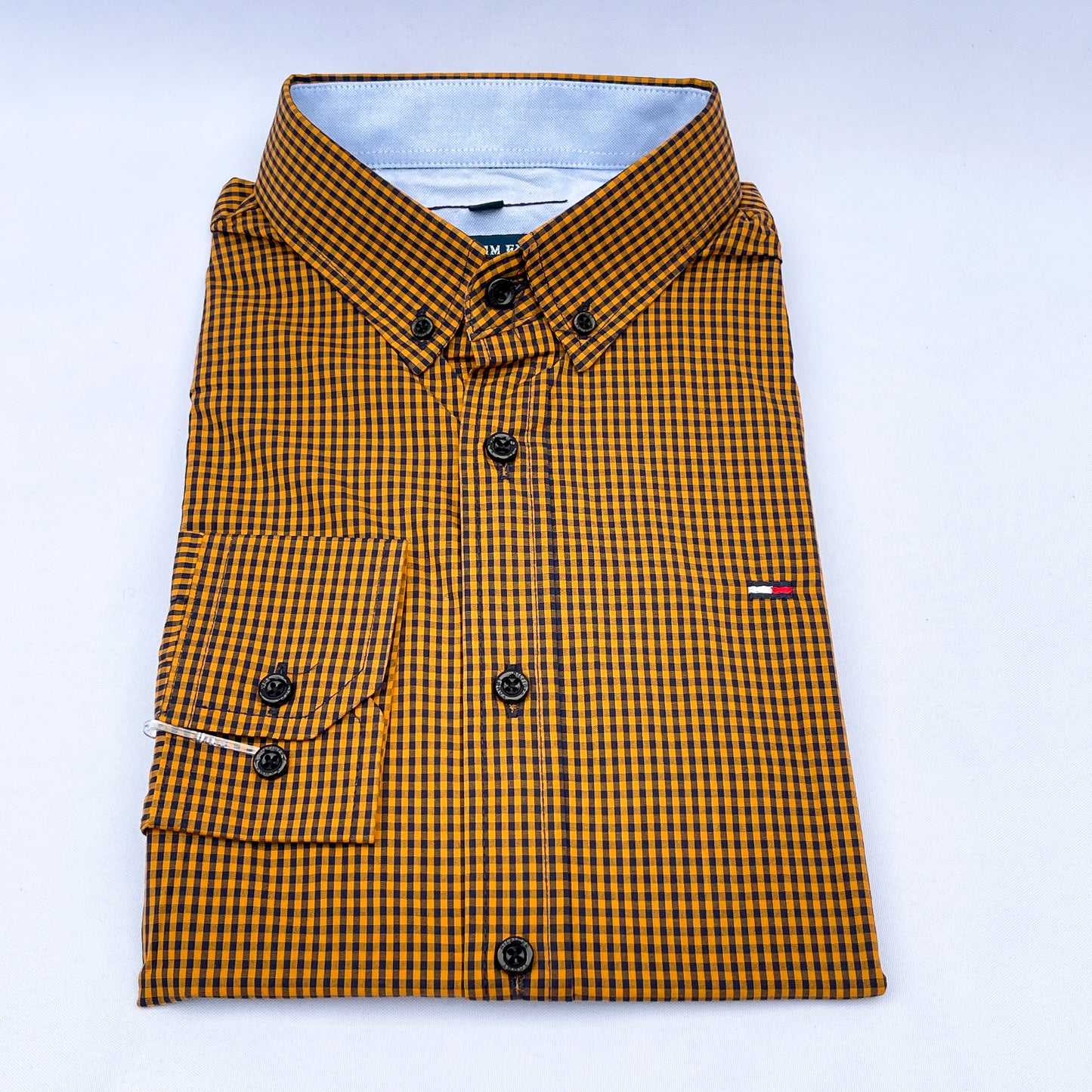 Slim Fit Brown Gingham Oxford Shirt - TH05