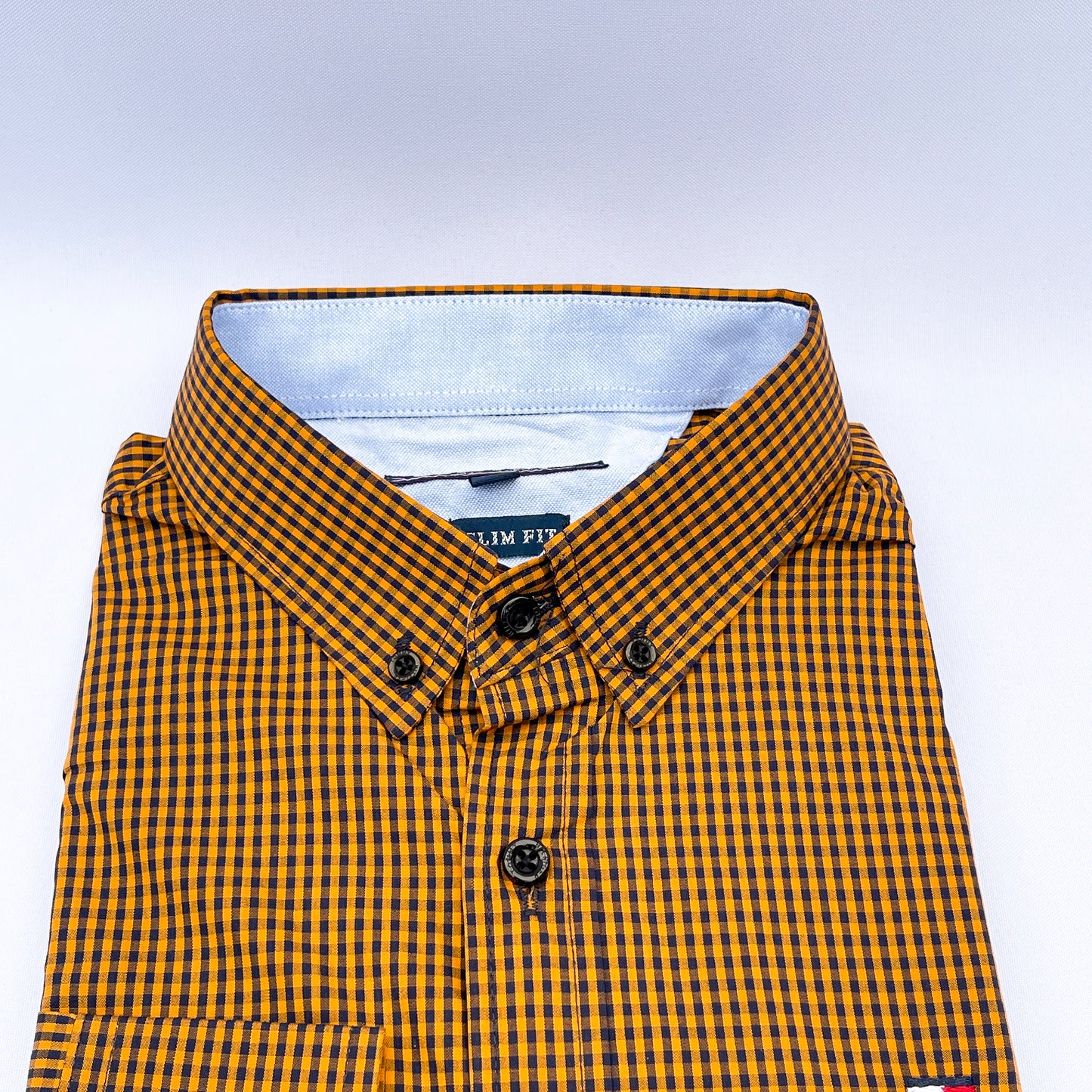 Slim Fit Brown Gingham Oxford Shirt - TH05