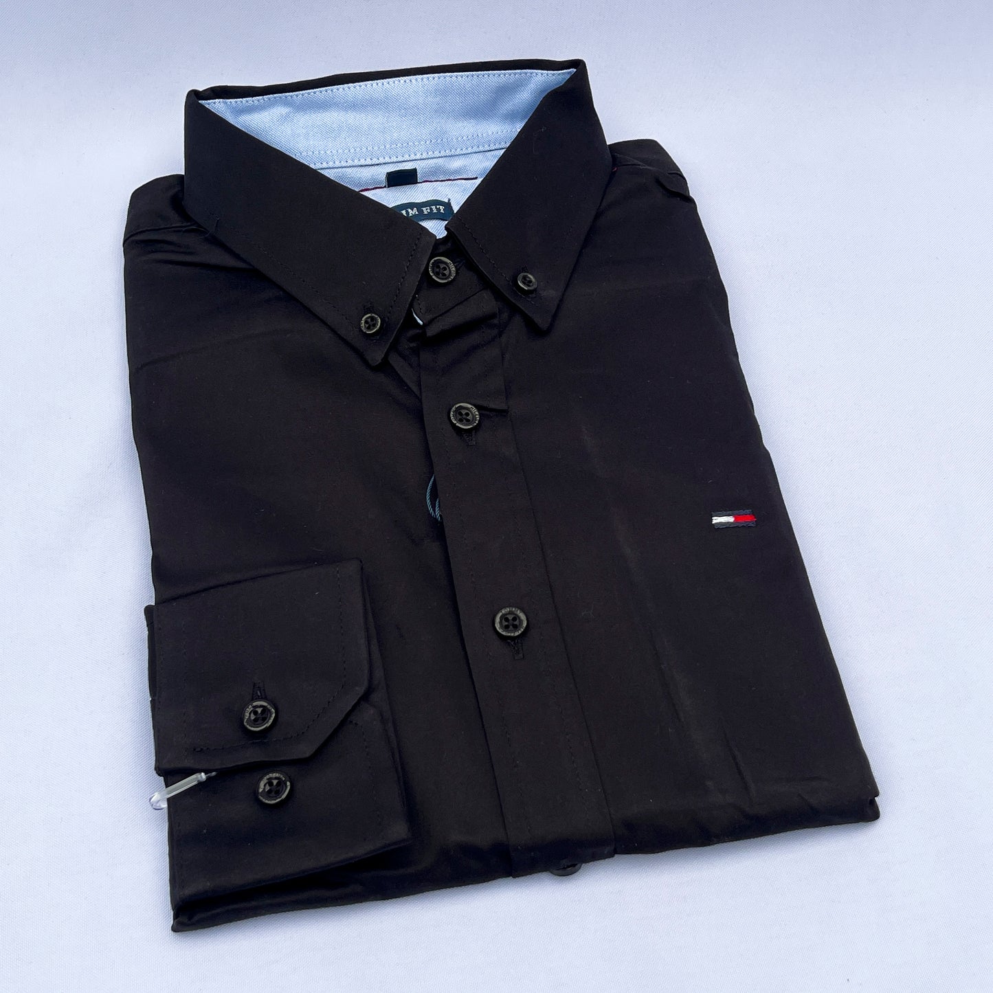 Slim Fit Plain Oxford Black Shirt - TH020