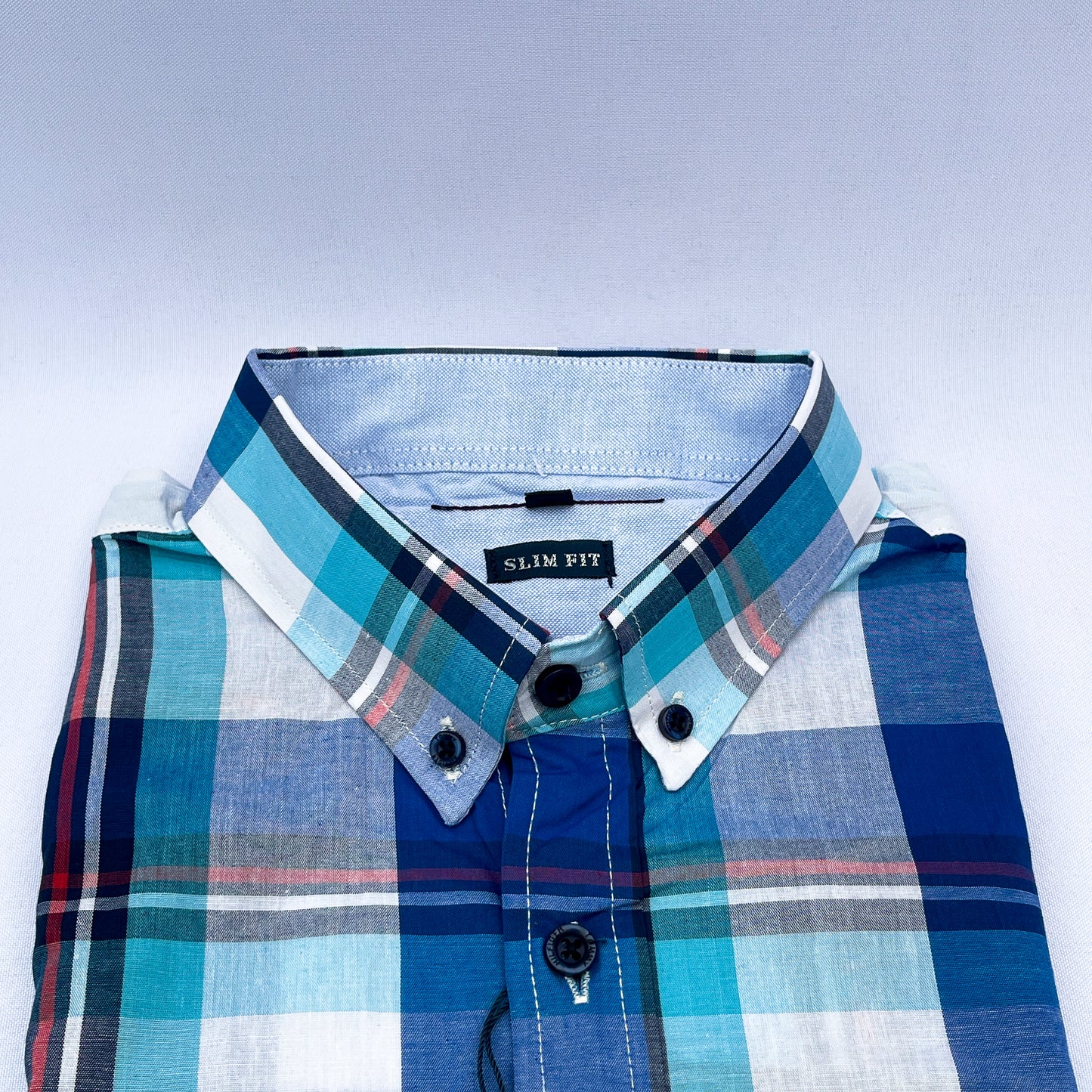 Slim Fit Plaid Oxford Shirt - TH16