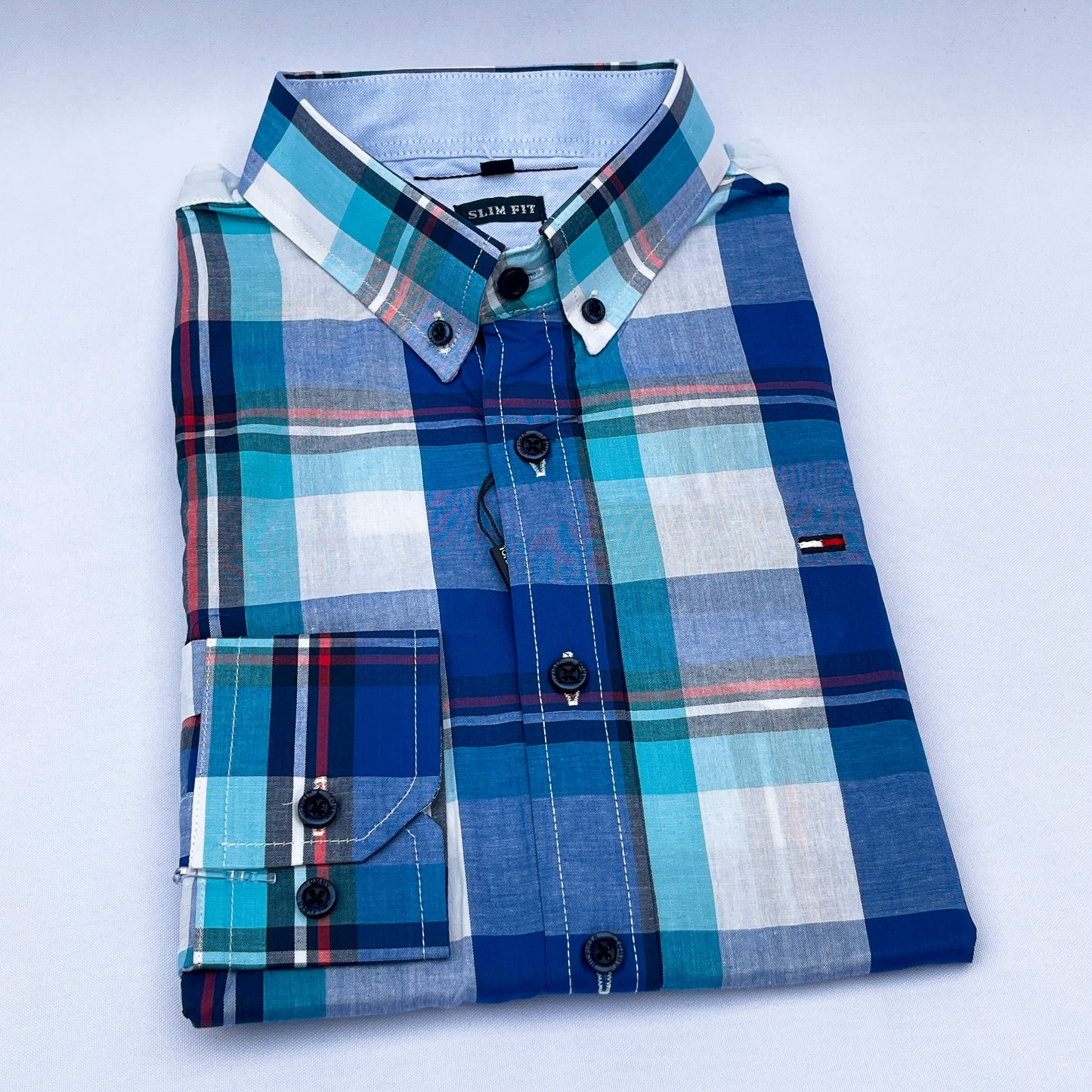 Slim Fit Plaid Oxford Shirt - TH16