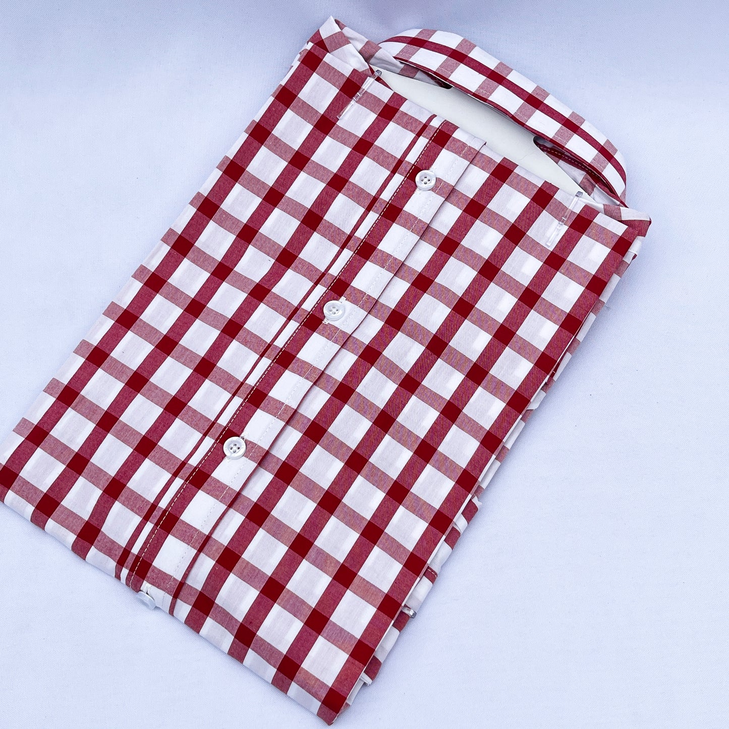 Slim Fit Red Check Oxford Shirt - TH03