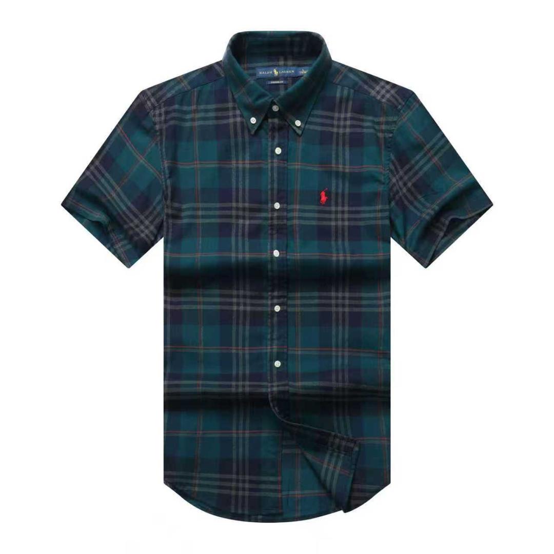 Hunter green tartan short sleeve shirt