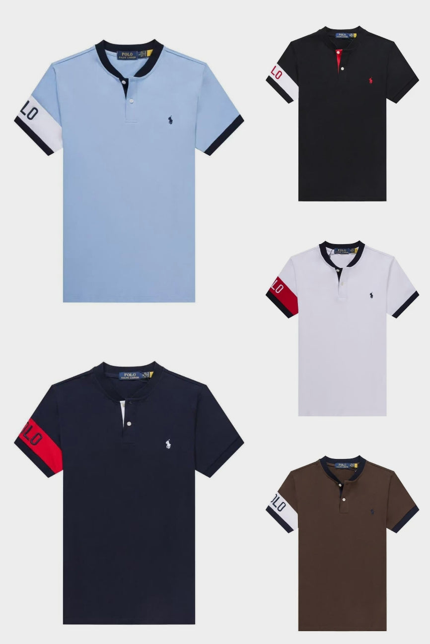 Black henley short sleeve men shirt - PRL2