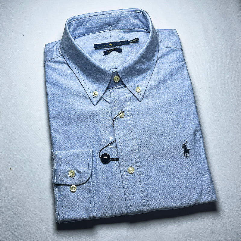 Men’s blue long-sleeve cotton shirt - CS3
