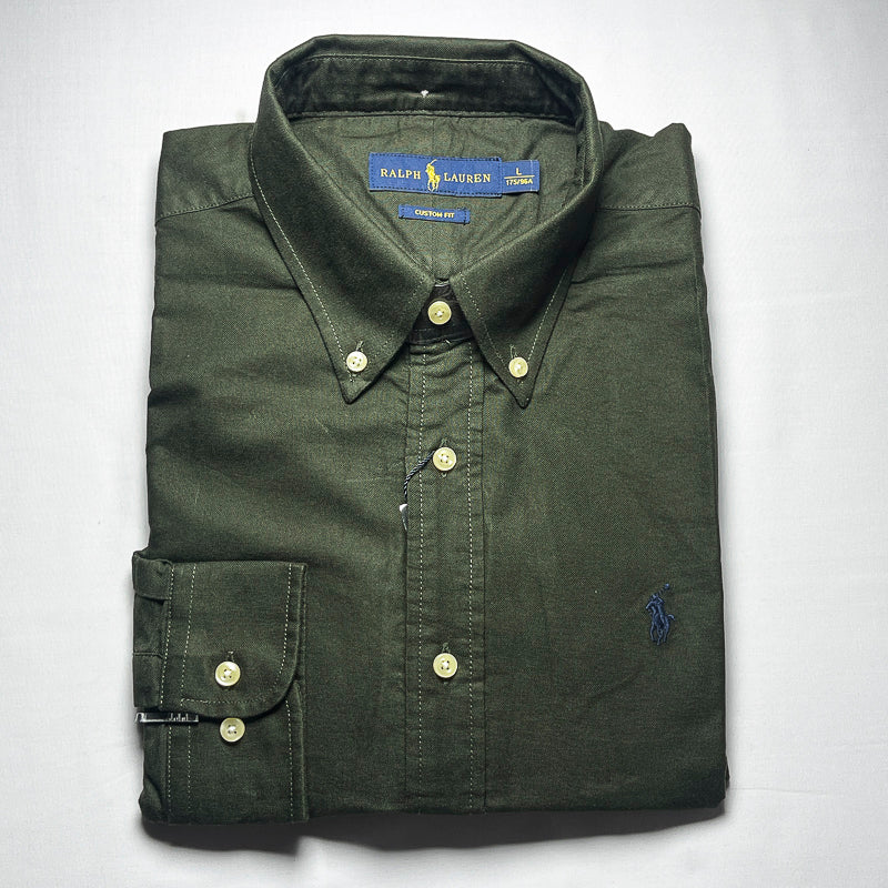 Men’s green long-sleeve cotton shirt - CS6