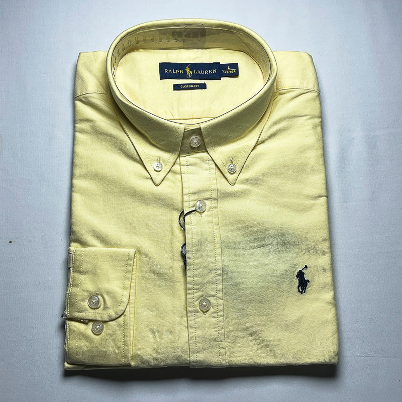Men’s yellow long-sleeve cotton shirt - CS10