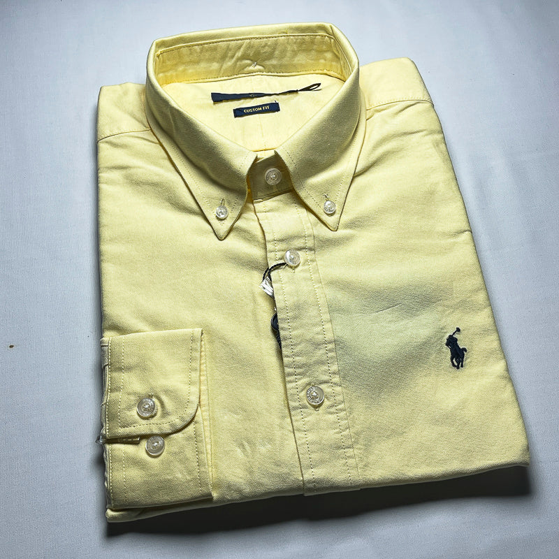 Men’s yellow long-sleeve cotton shirt - CS10