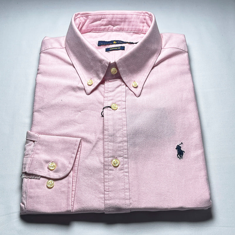 Men’s pink long-sleeve cotton shirt - CS9