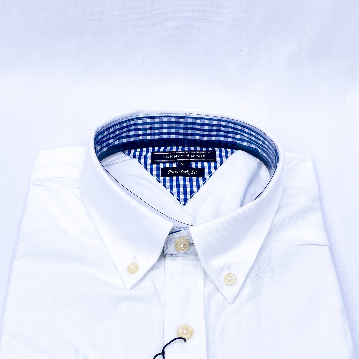 Men’s white TM005 long-sleeve oxford shirt