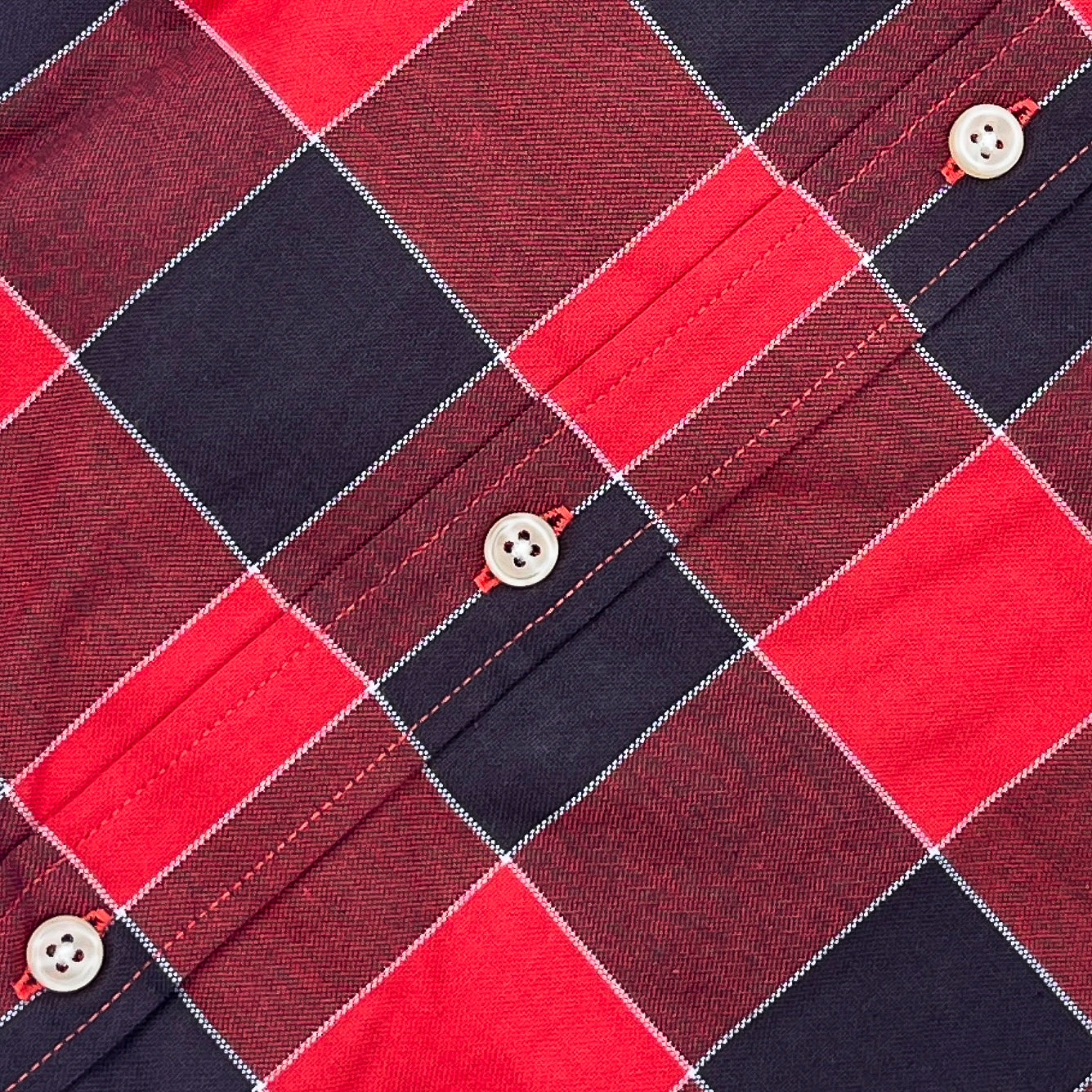Men’s red TM041 long-sleeve oxford retro-shirt