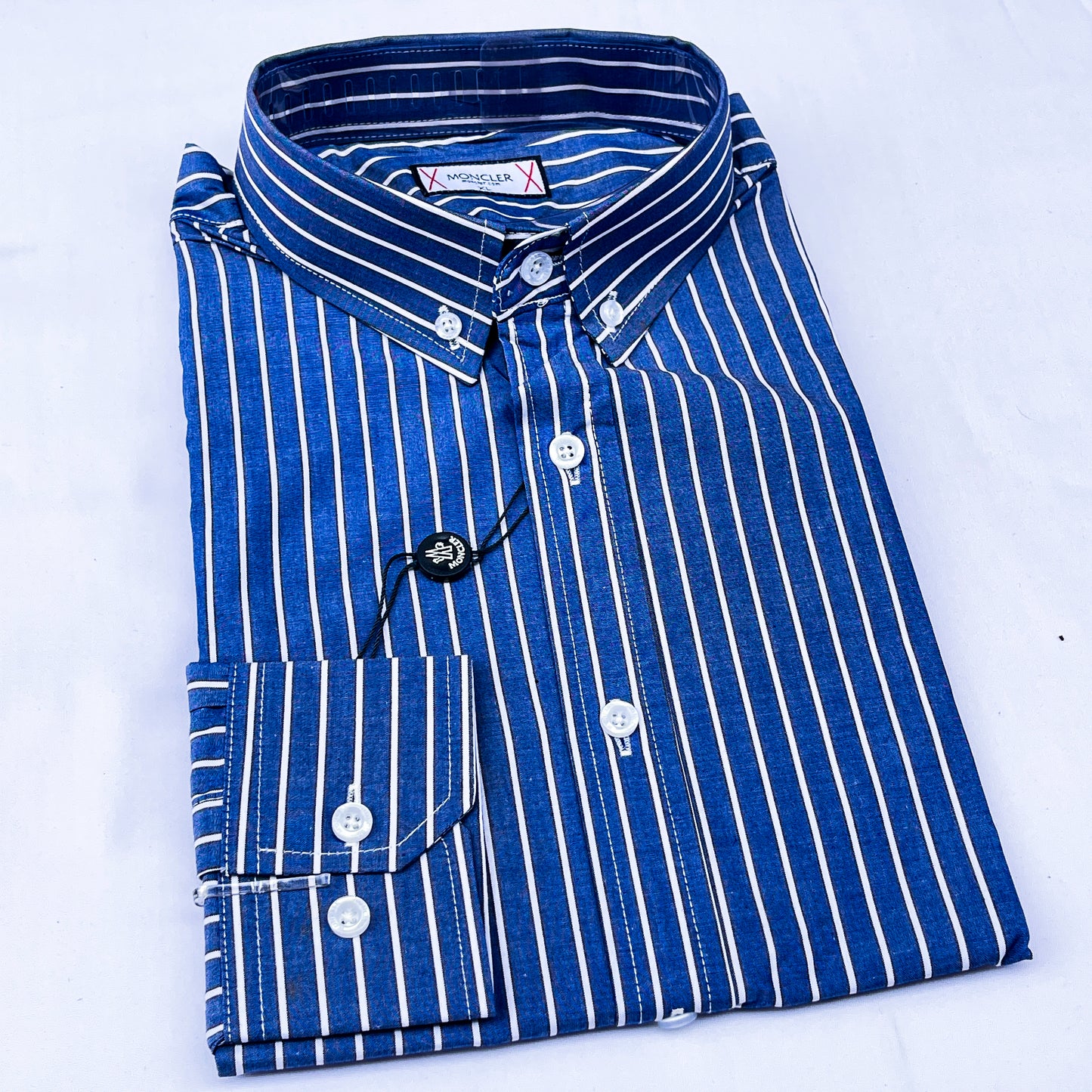 Men’s royal blue M009 long-sleeve oxford shirt