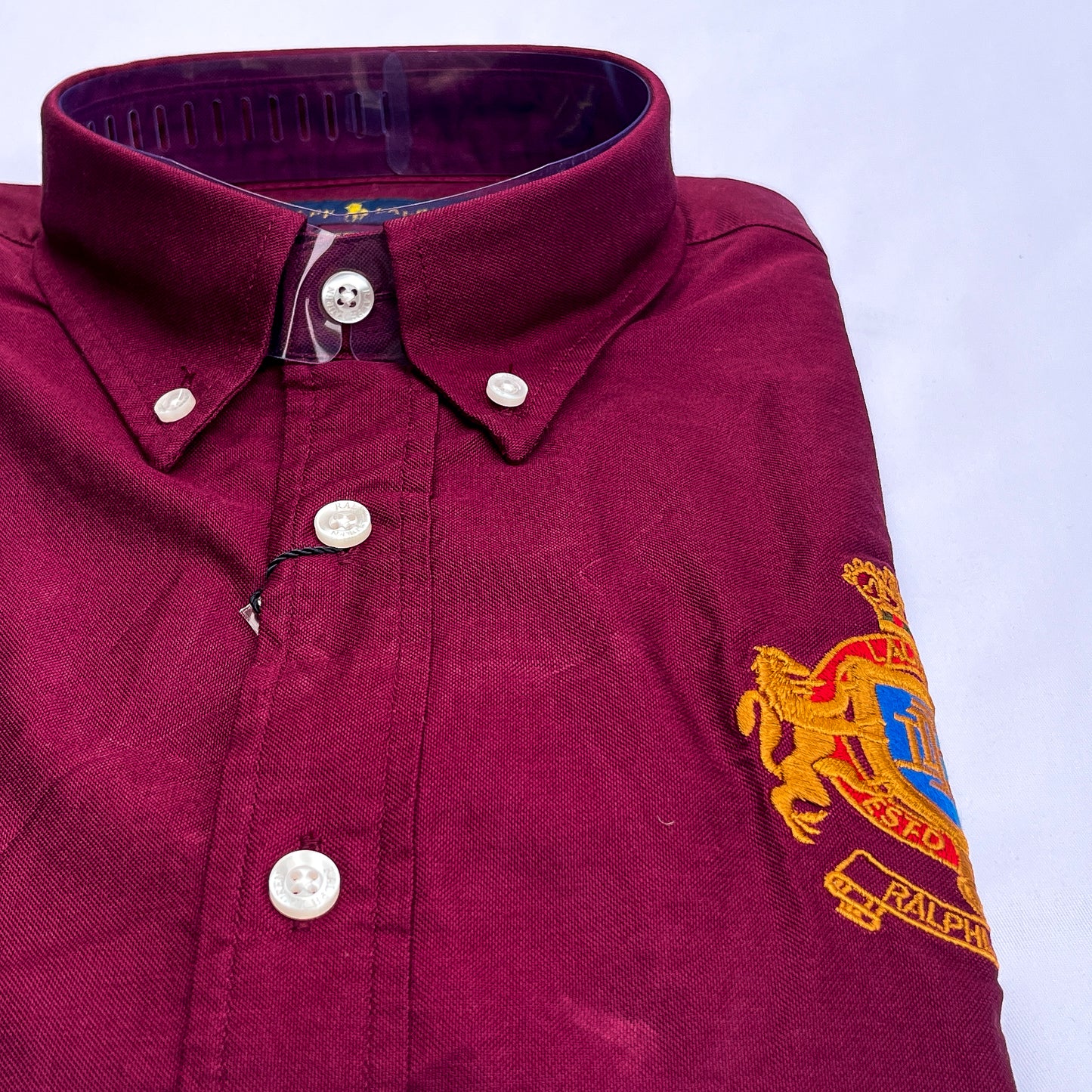 Men’s wine T14 long-sleeve oxford shirt