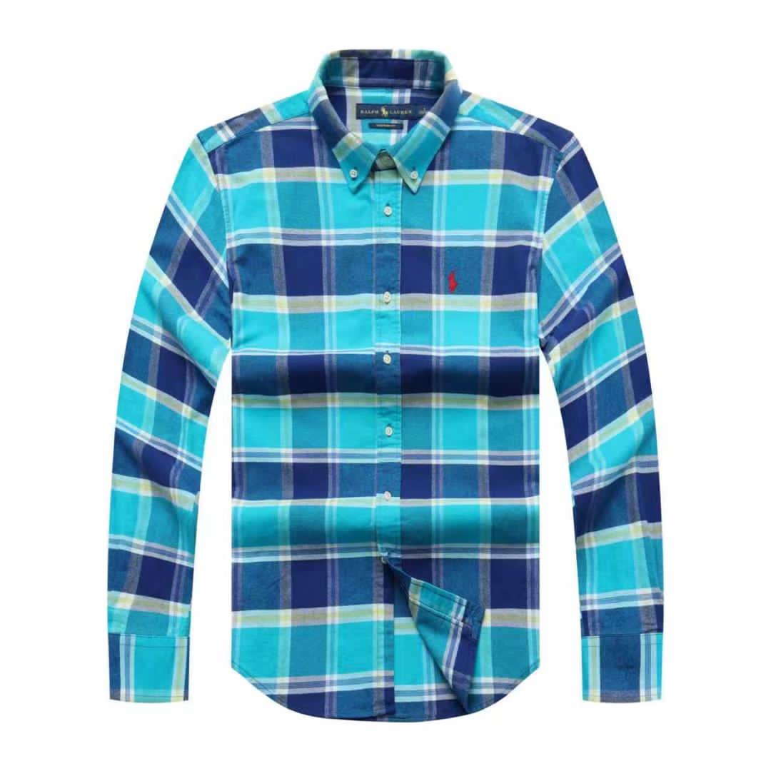 Coastal Plaid Classic Men Long Sleeve Shirt