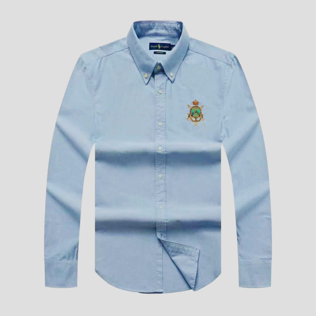 Essential Oxford Blue Men Long Sleeve Shirt