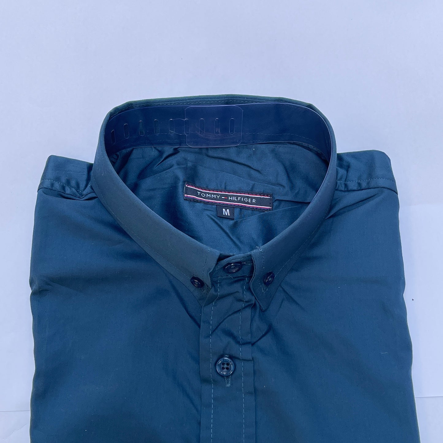 Men’s teal smart fit cotton shirt by Tommy H.