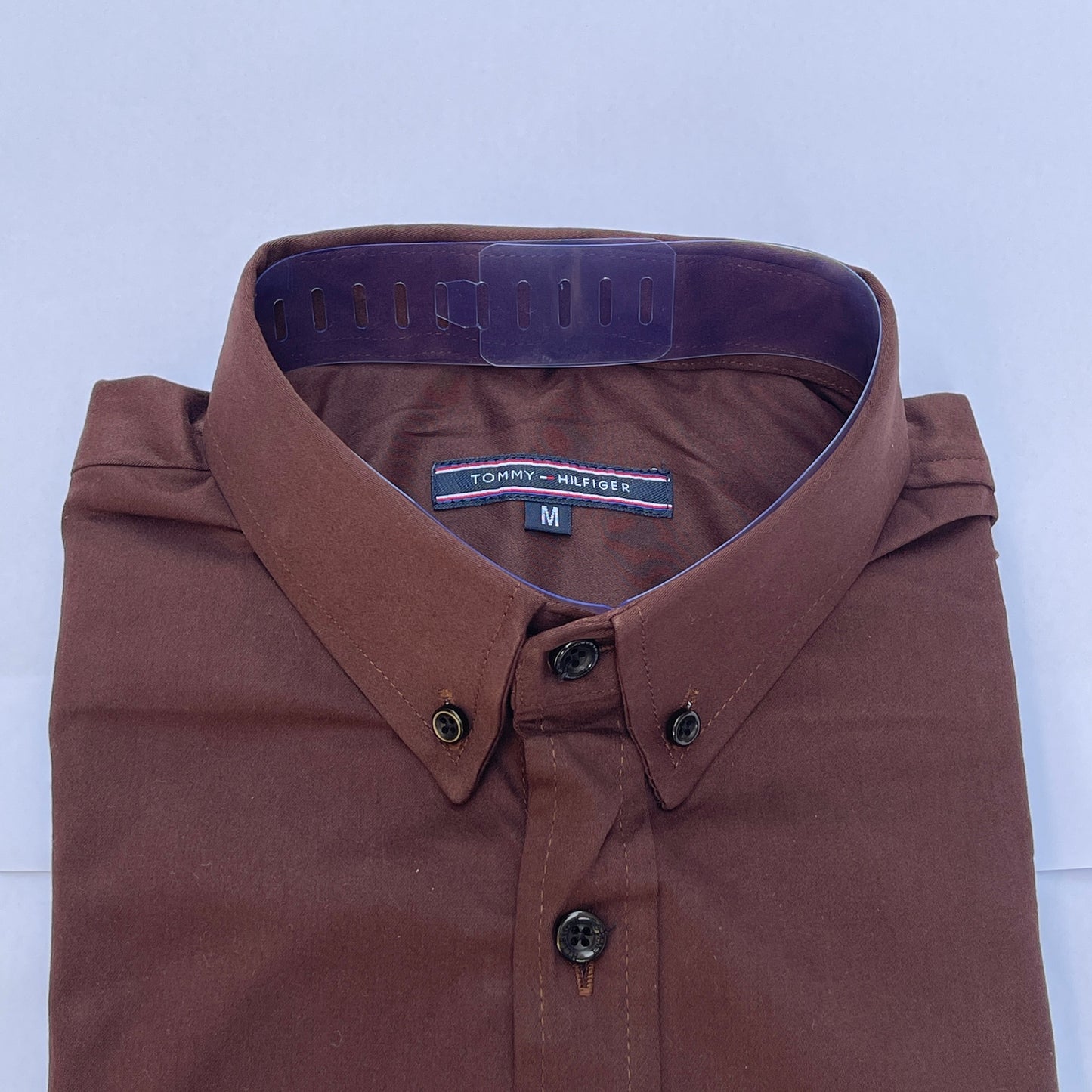 Men’s coffee brown smart fit cotton shirt by Tommy H.