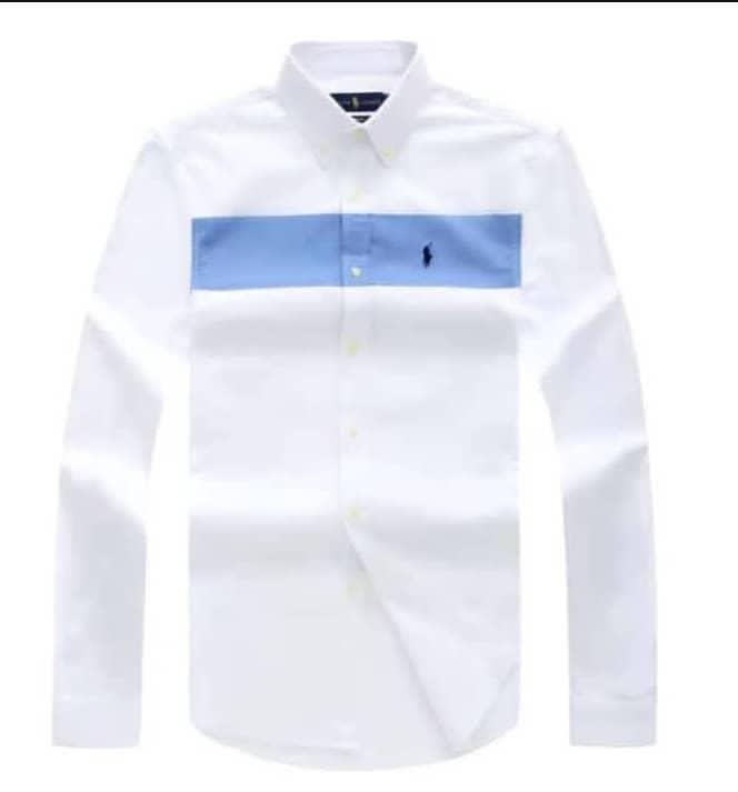 PRL white oxford men long sleeve shirt