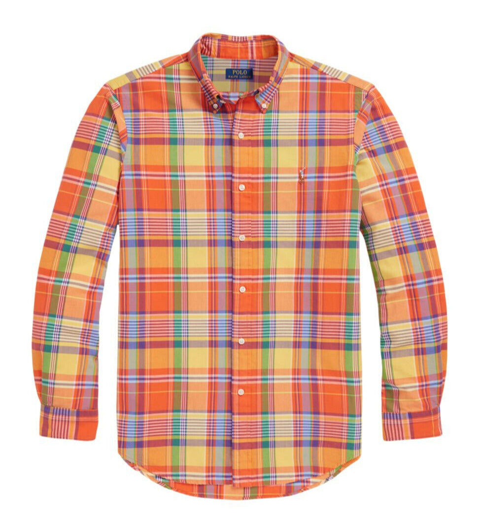 Custom fit long sleeve oxford men shirt - orange colorway