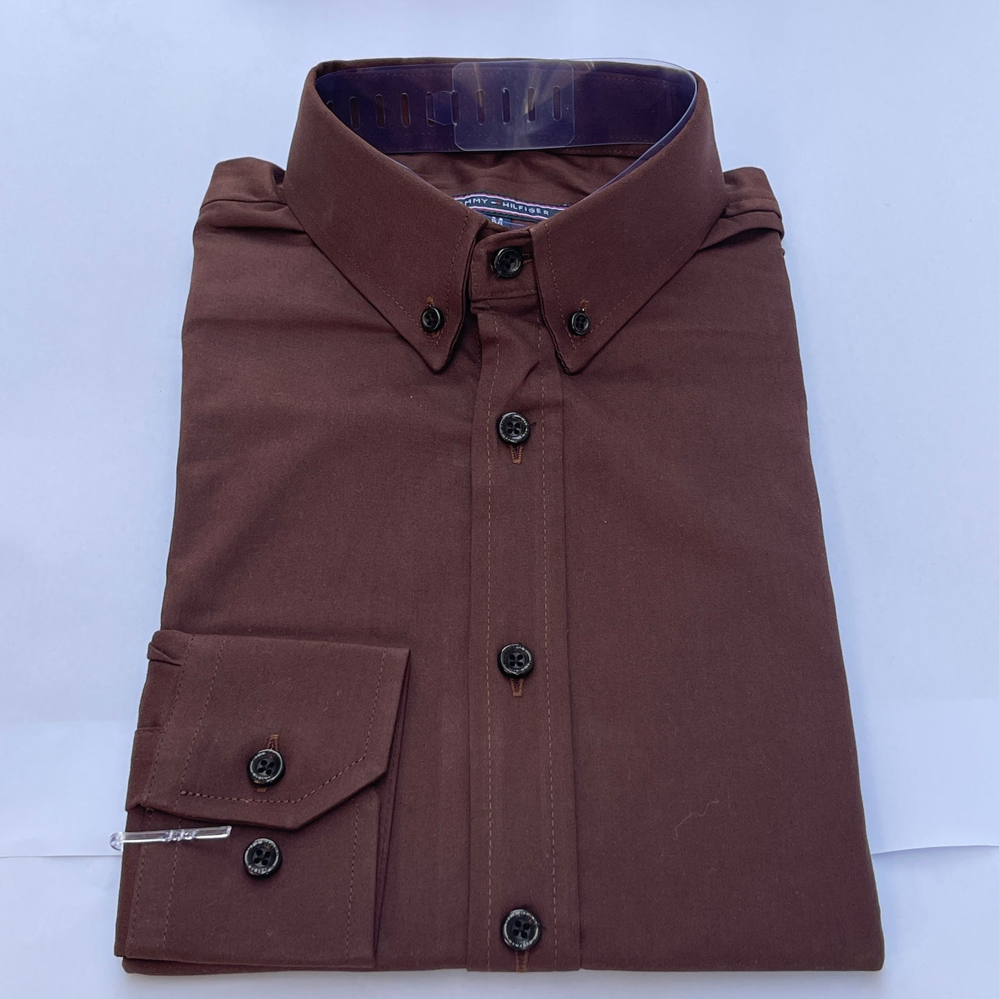 Men’s coffee brown smart fit cotton shirt by Tommy H.