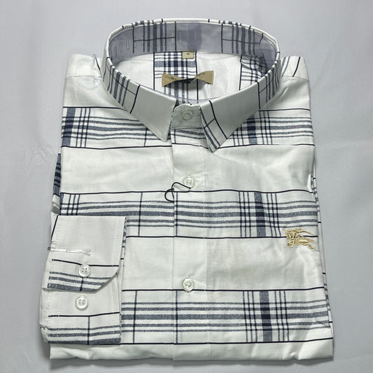 BB2 white plaid men shirt