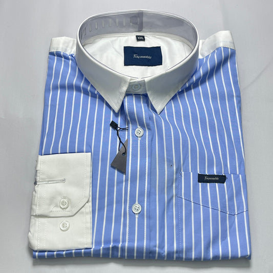 Faconnable blue striped men shirt
