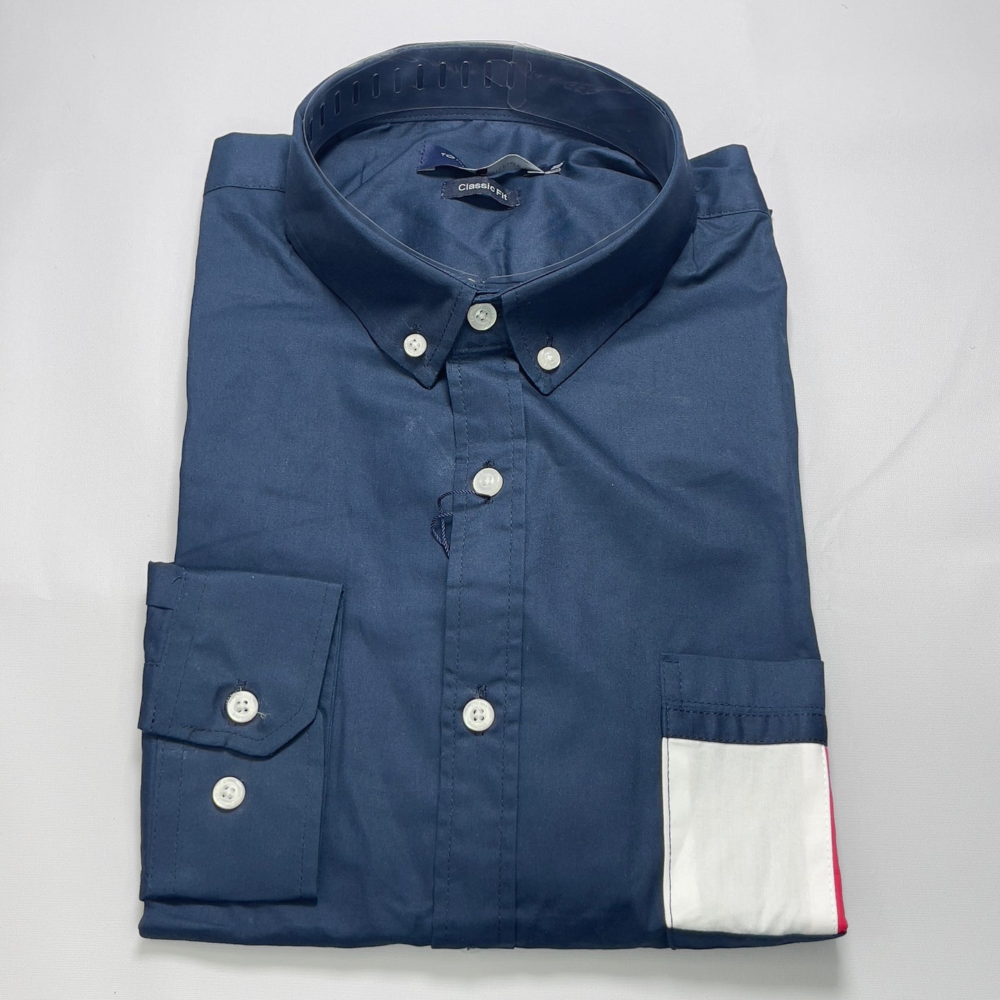 TH1 navy blue classic-fit men shirt