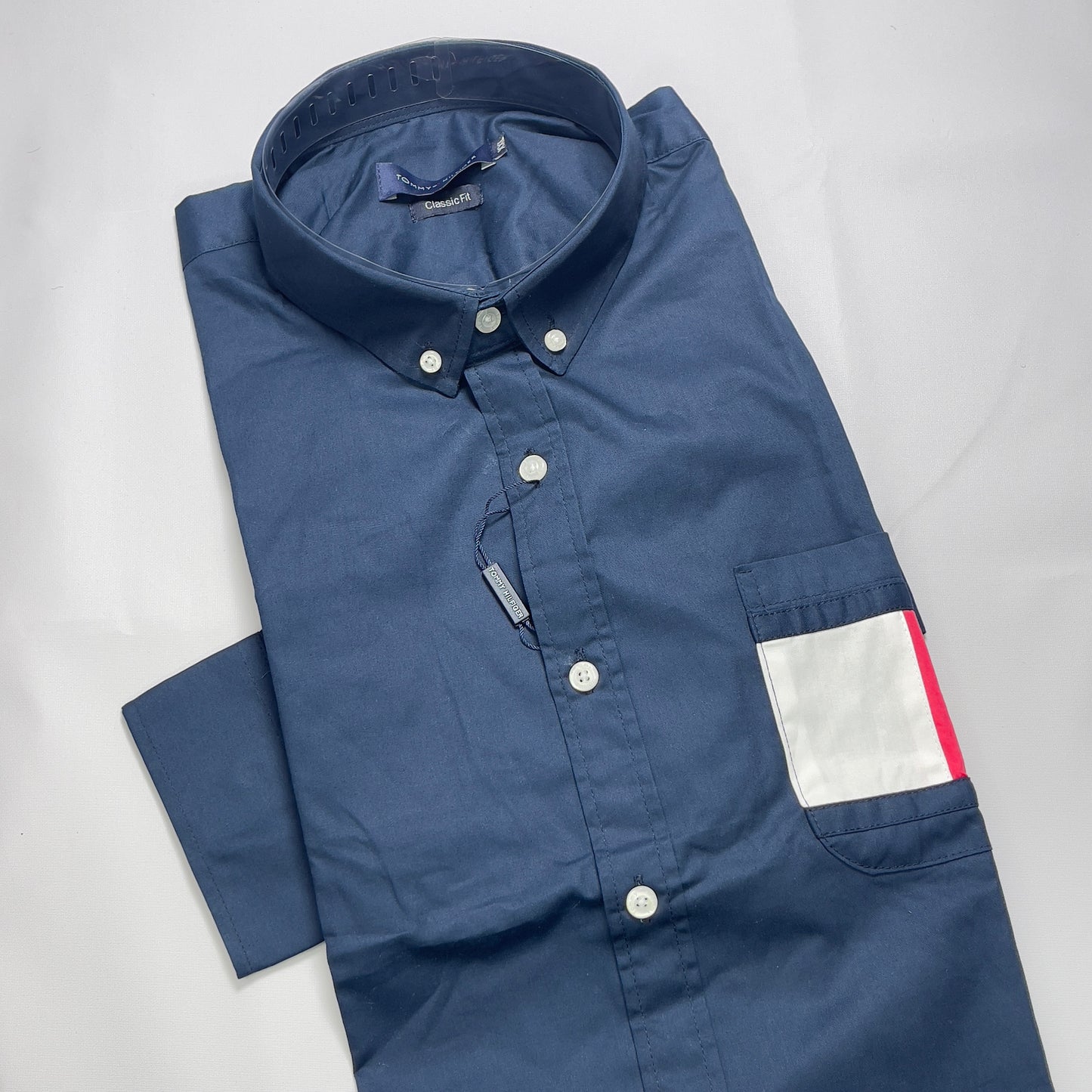 TH1 navy blue classic-fit men shirt