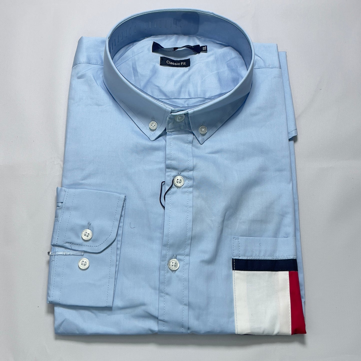TH1 light blue classic-fit men shirt