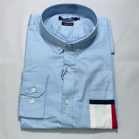 TH1 light blue classic-fit men shirt