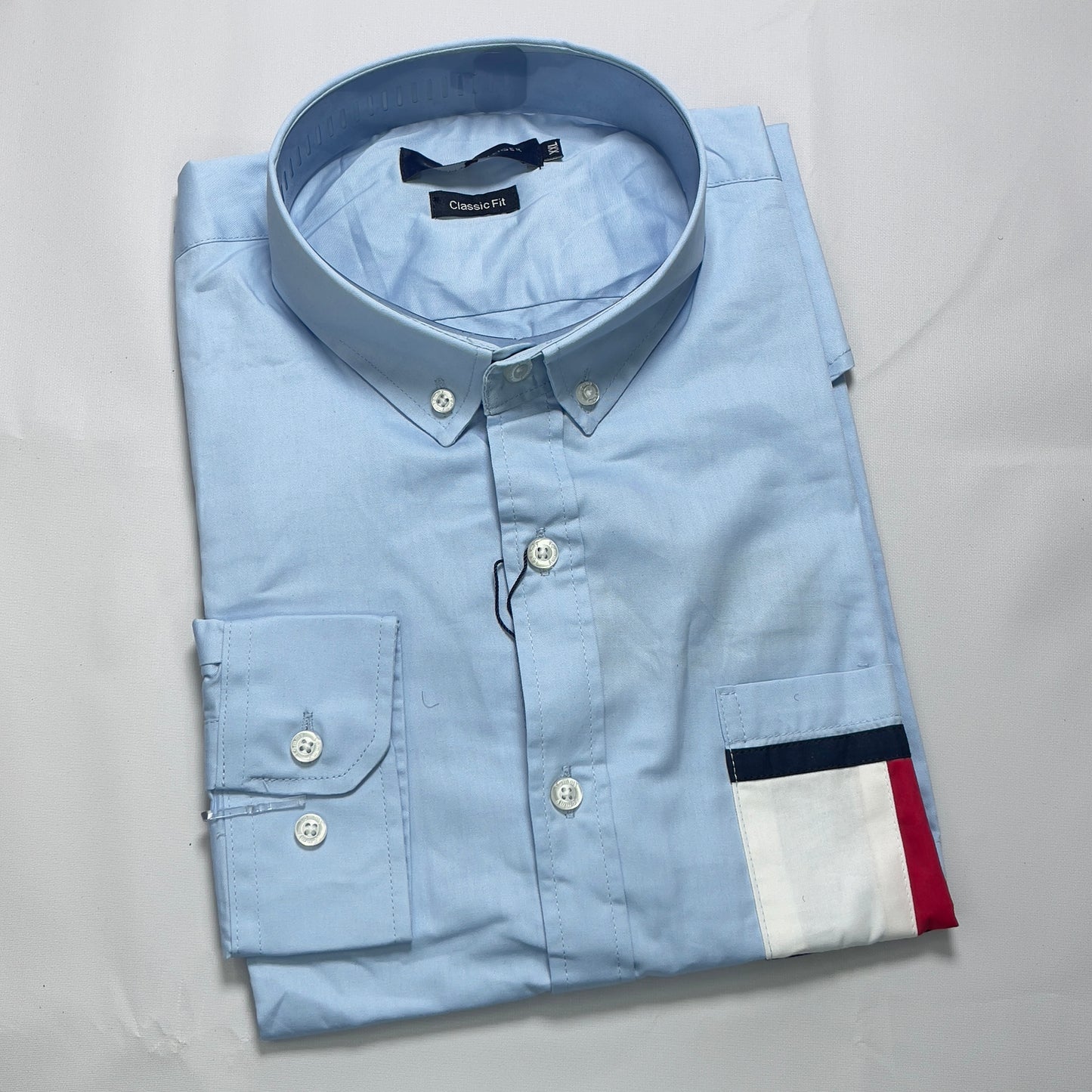 TH1 light blue classic-fit men shirt