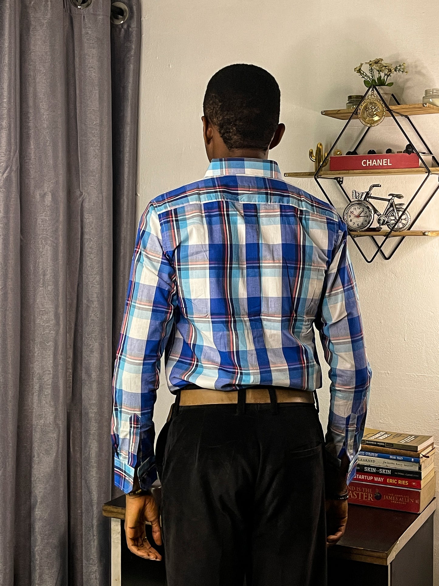 Slim Fit Plaid Oxford Shirt - TH16