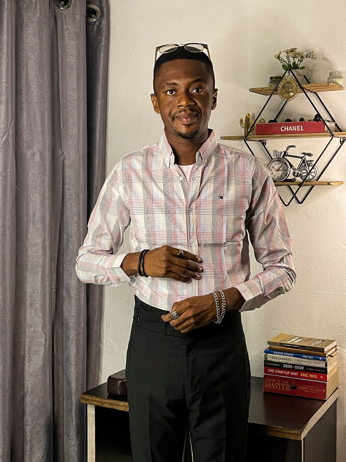 Slim Fit Glen Check Oxford Shirt - TH15