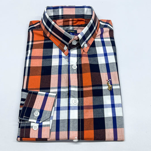Men RL18 Long Sleeve Plaid Shirt