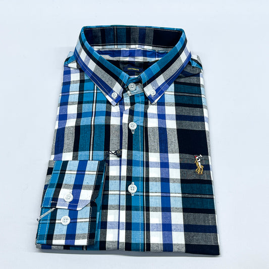 Men RL16 Long Sleeve Plaid Shirt