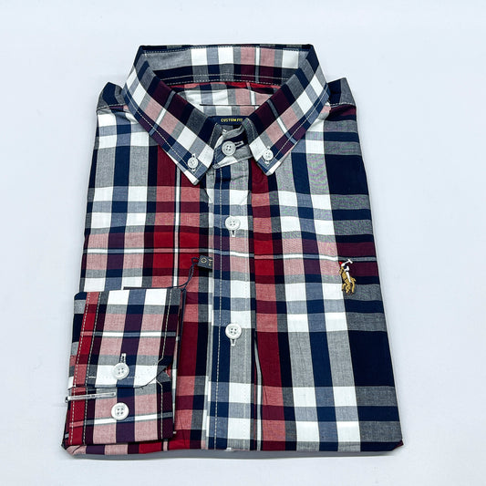 Men RL15 Long Sleeve Plaid Shirt