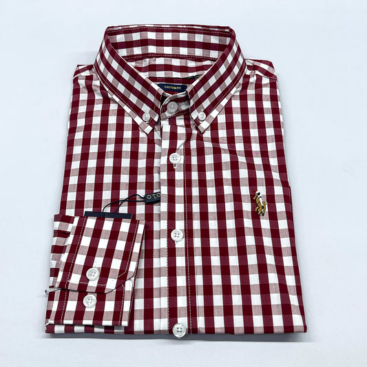 Men RL14 Long Sleeve Gingham Shirt