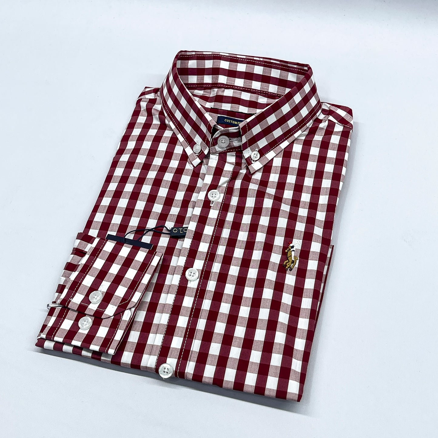 Men RL14 Long Sleeve Gingham Shirt