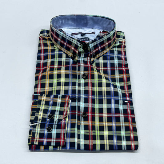 TM-20 Long sleeve Men Gingham Shirt