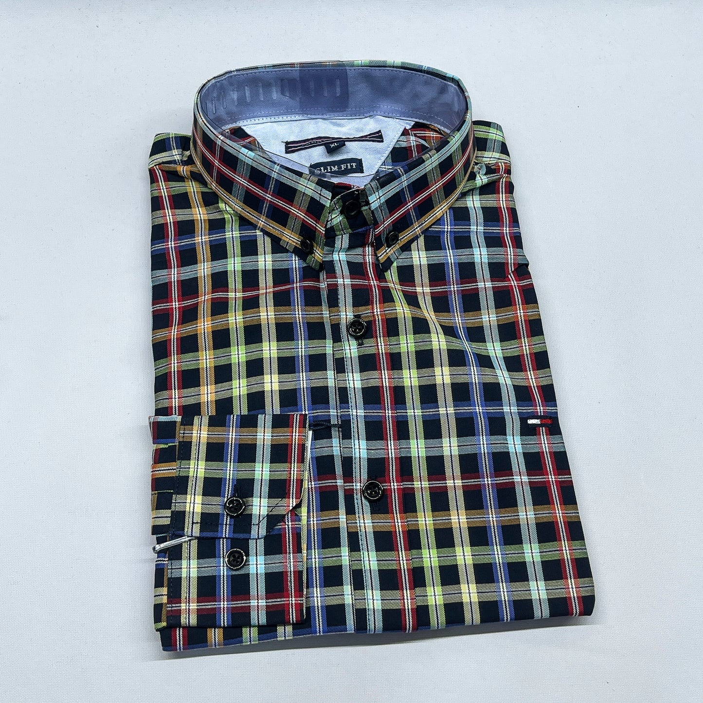 TM-20 Long sleeve Men Gingham Shirt