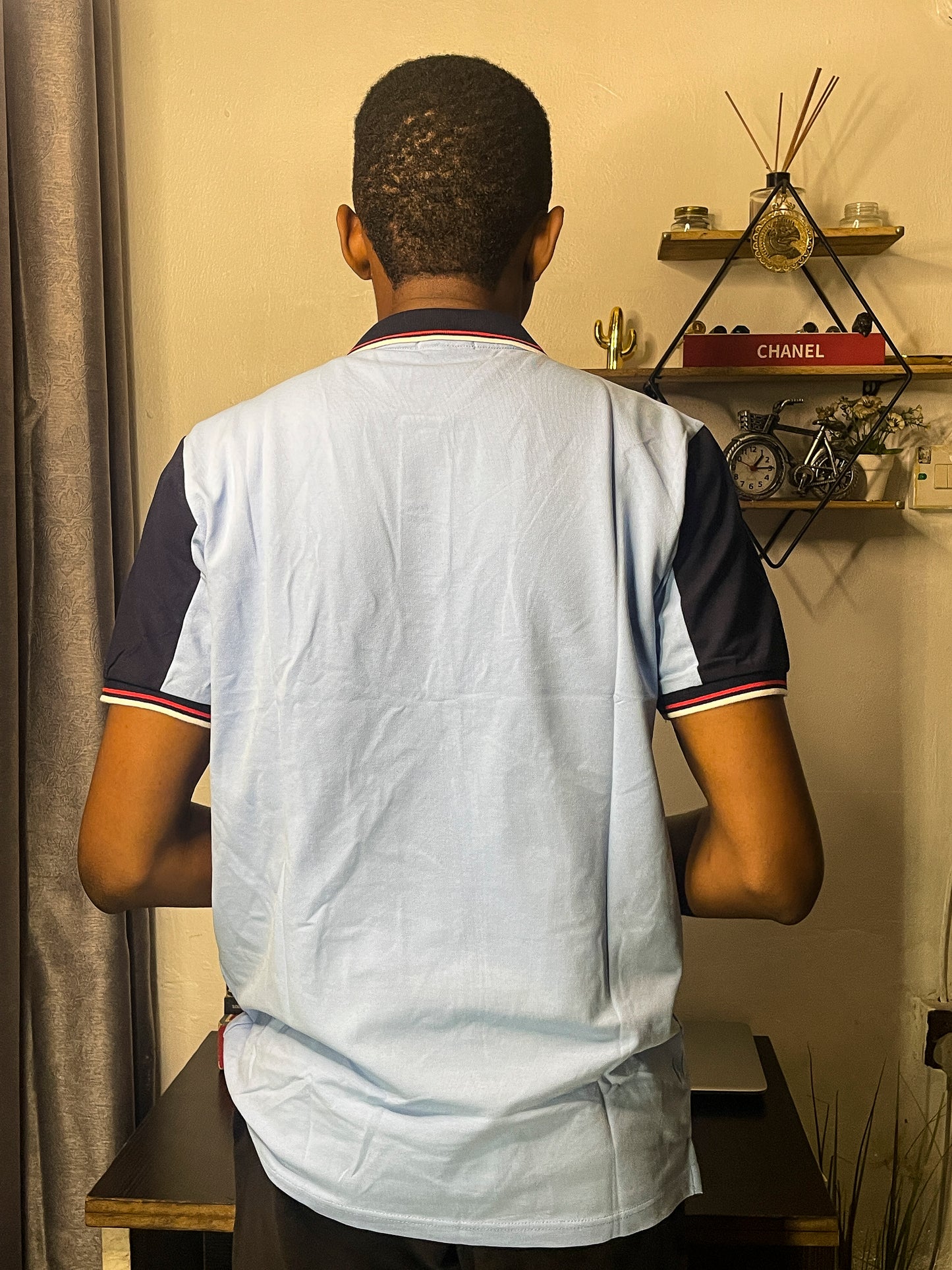 Custom Fit CR1 Short Sleeve Sky Blue Polo Shirt