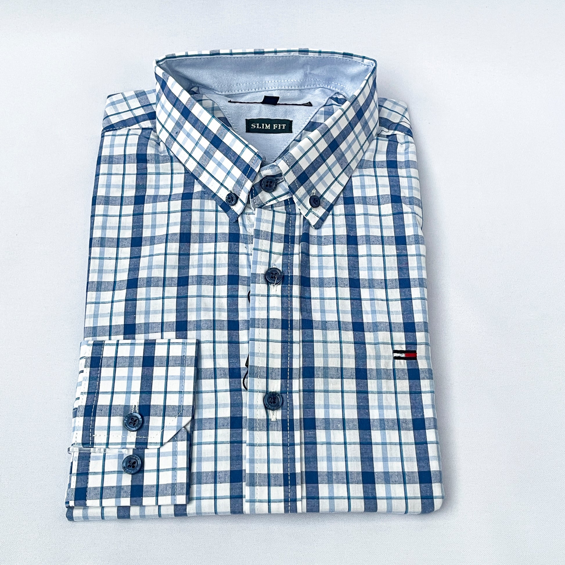 Slim Fit Red Check Oxford Shirt - TH21