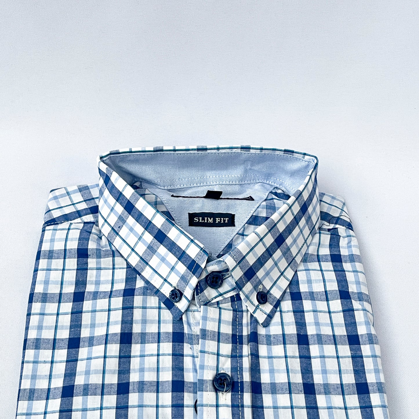 Slim Fit Grid Check Oxford Shirt - TH21