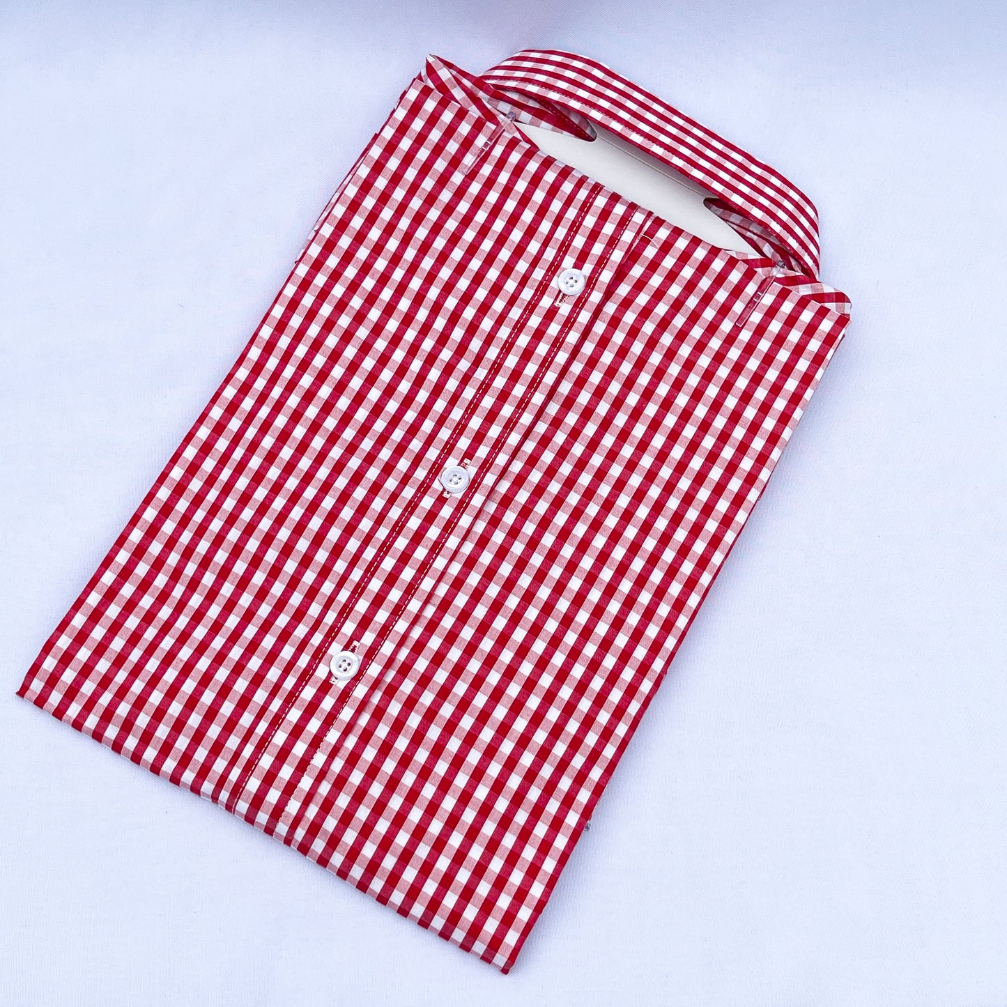 Slim Fit Red Gingham Oxford Shirt - TH04