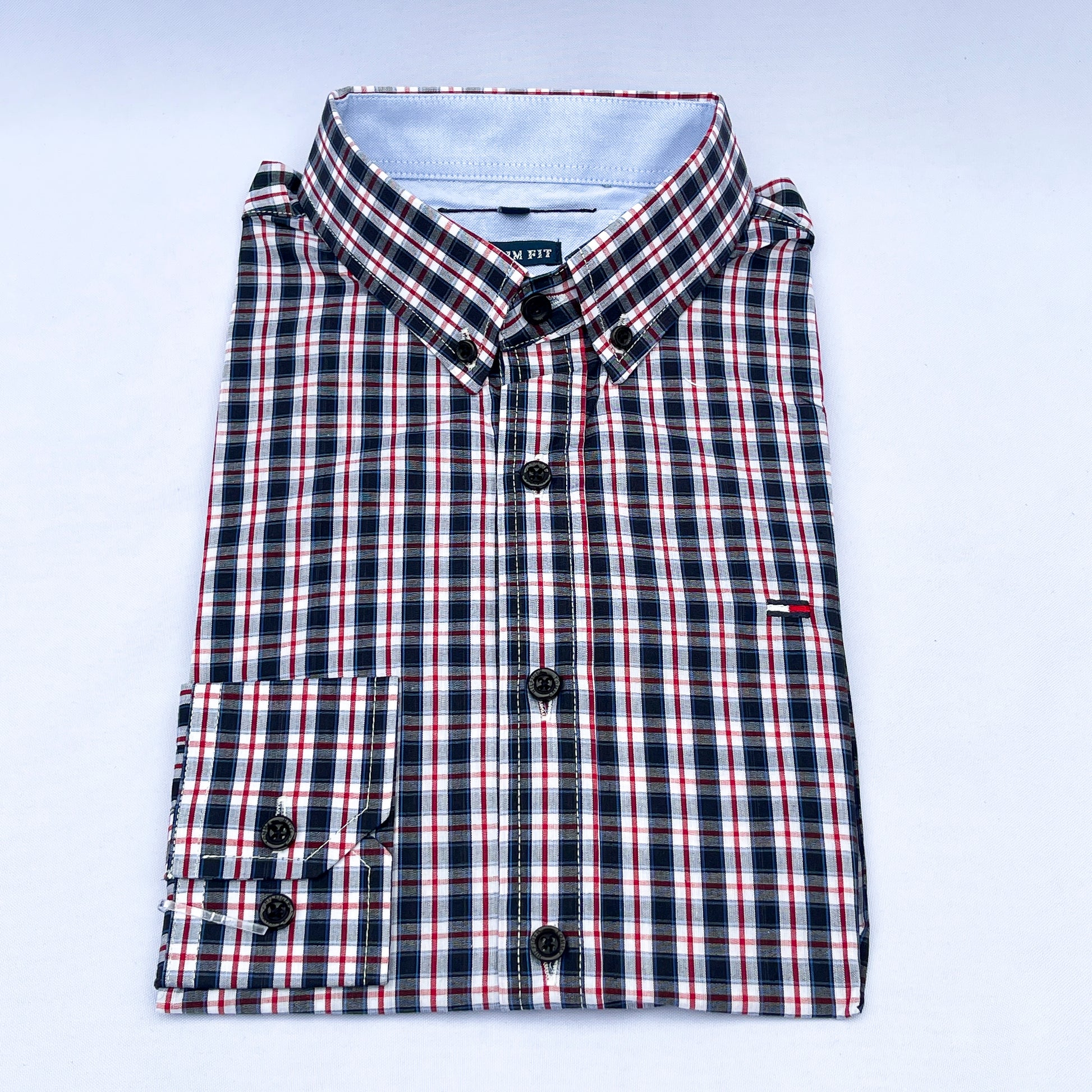 Slim Fit MC Tartan Oxford Shirt - TH12